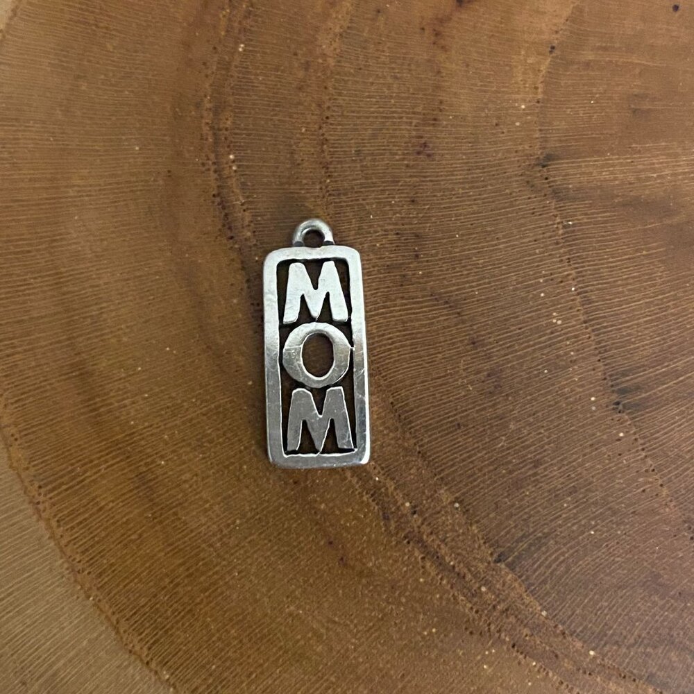 RETIRED James Avery Vertical MOM Charm, Sterling Silver